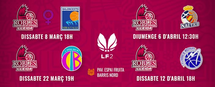 PACK 4 ENTRADAS | Últimos partidos del Robles Lleida en casa