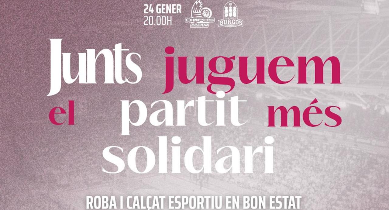 Recollida de roba esportiva aquest dissabte, dia de partit entre el Hiopos Lleida i Burgos